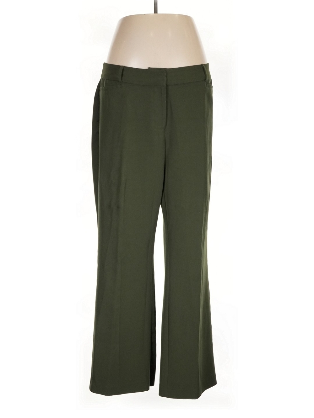 Ashley Stewart Olive Green Wide-Leg Dress Pants